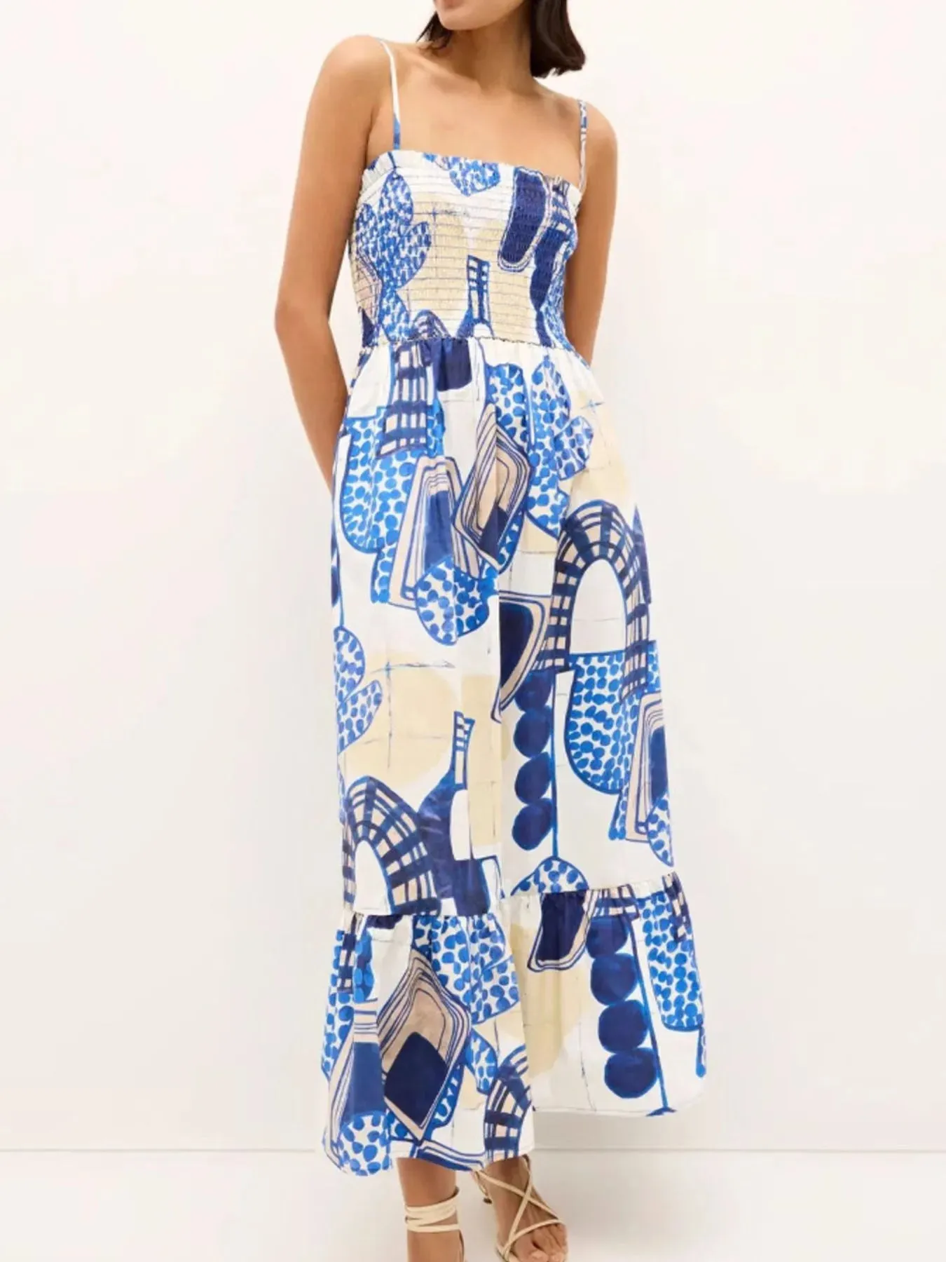 Printed Square Neck Cami Midi Dress sold by Gigi Laurent product image thumbnail 4