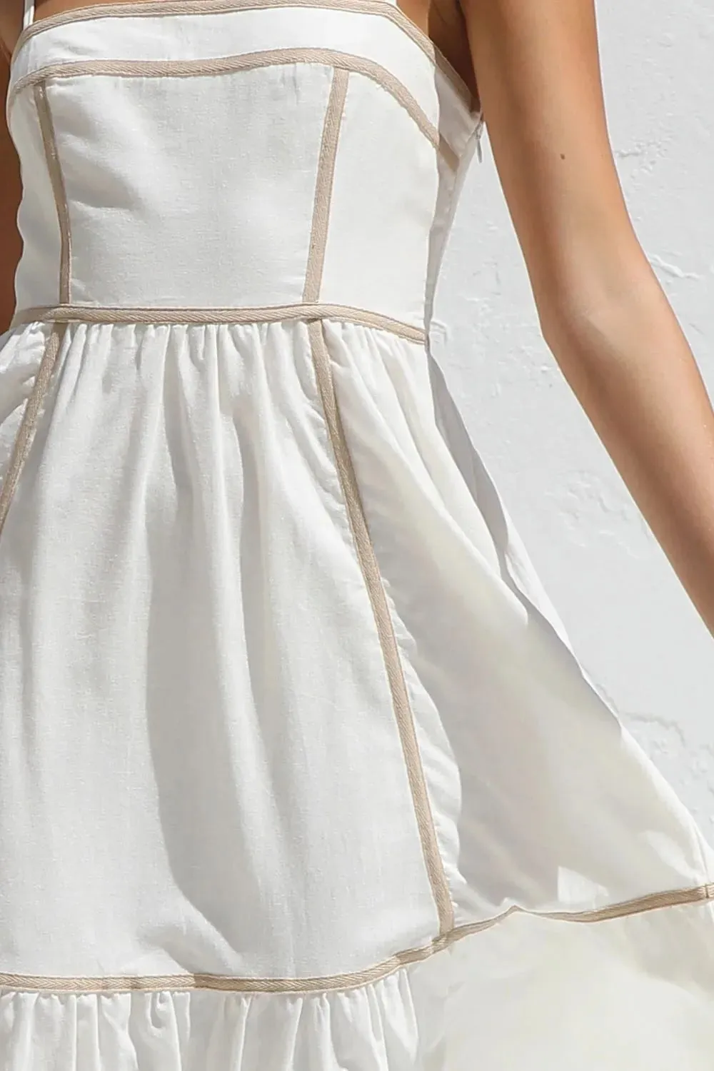 Contrast Trim Square Neck Midi Cami Dress sold by Gigi Laurent product image thumbnail 3