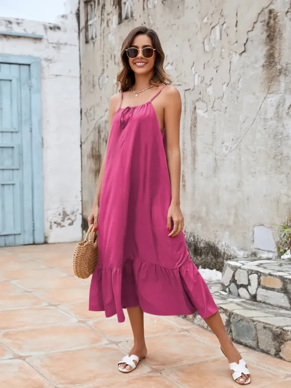 Ruffled Hem Midi Cami Dress sold by Gigi Laurent