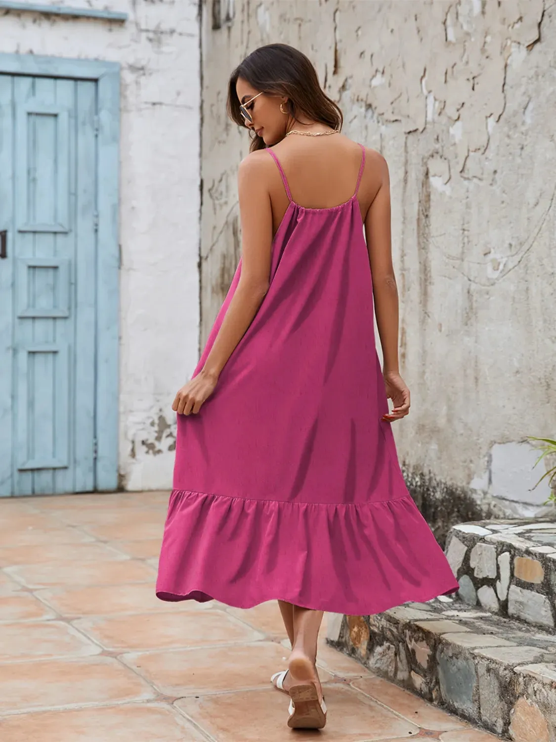 Ruffled Hem Midi Cami Dress sold by Gigi Laurent product image thumbnail 2