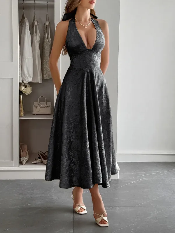 Halter Neck Midi Dress with Pockets sold by Gigi Laurent