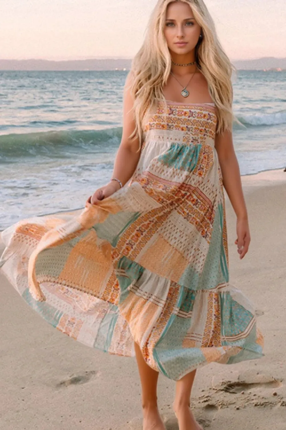 Printed Square Neck Cami Dress sold by Gigi Laurent product image thumbnail 2