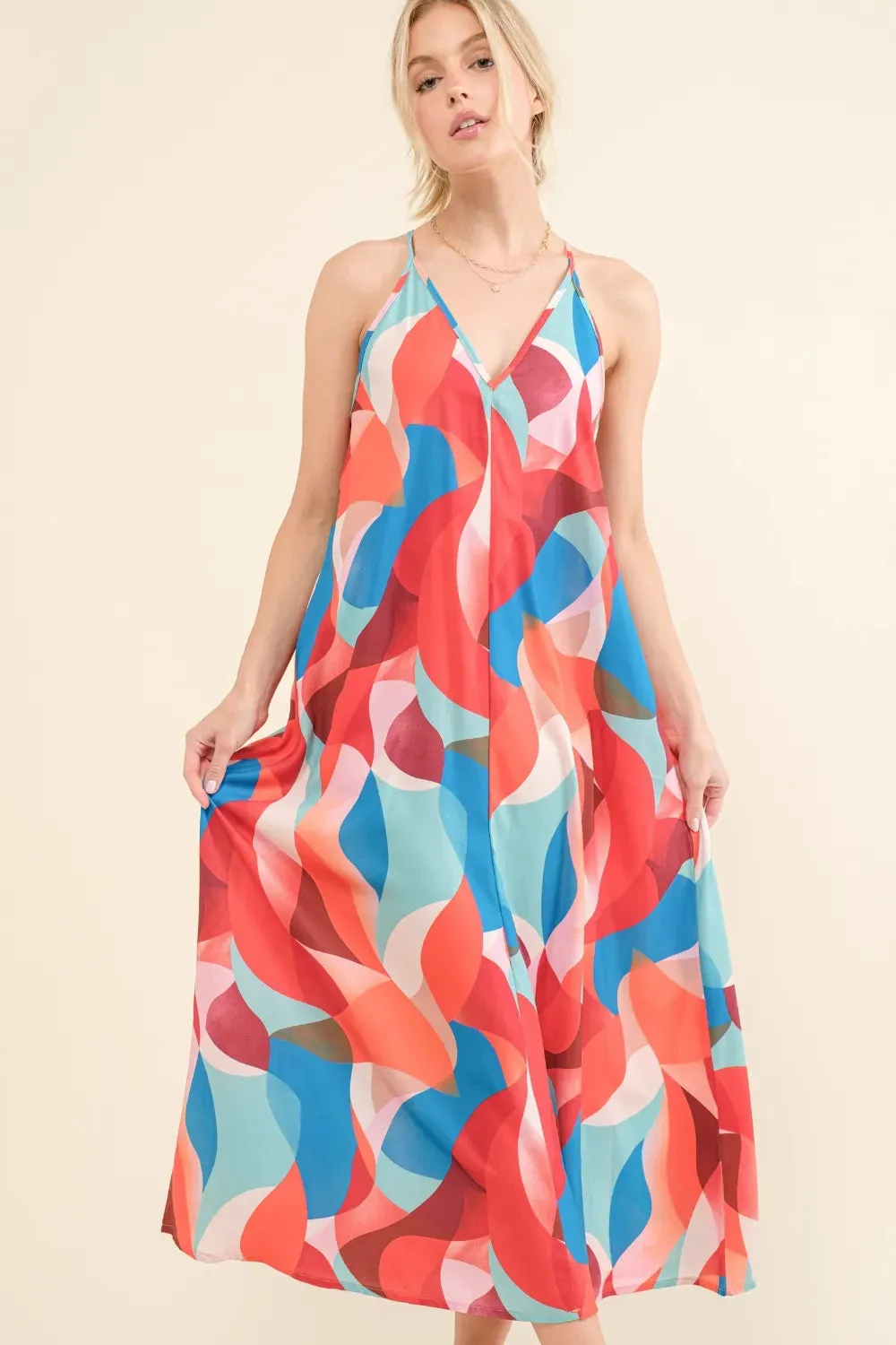 And the Why Printed Crisscross Back Cami Dress sold by Gigi Laurent product image thumbnail 4