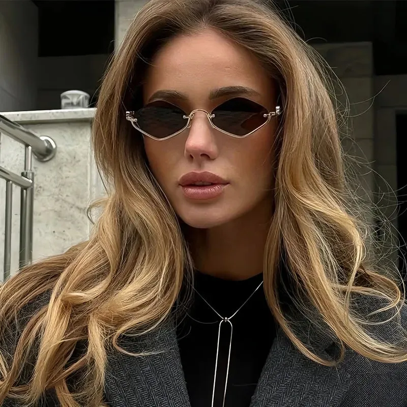 Cat Eye Sunglasses with Gold Metal Frame sold by Gigi Laurent