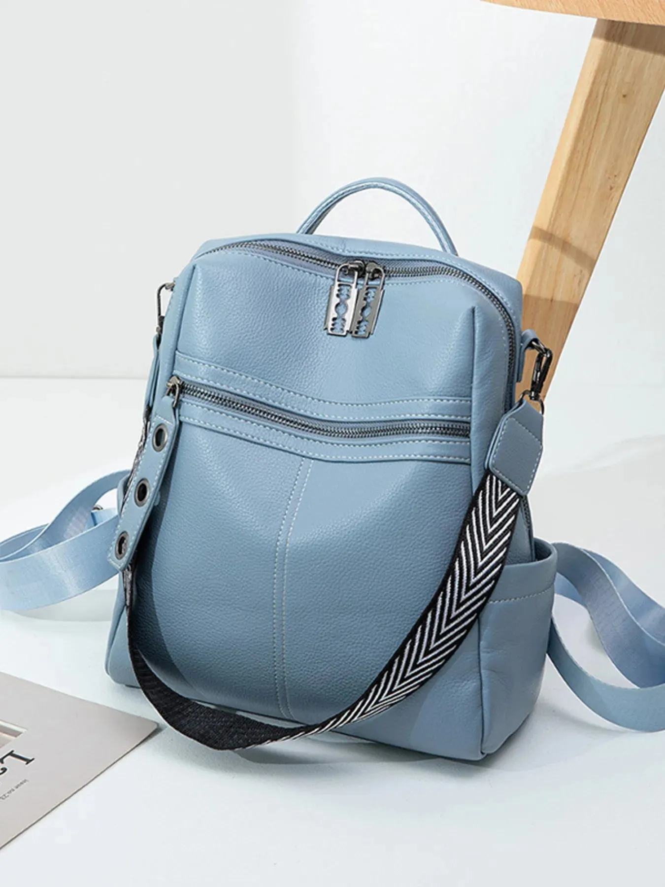 Leather Multi-Compartment Backpack Bag sold by Gigi Laurent product image thumbnail 2