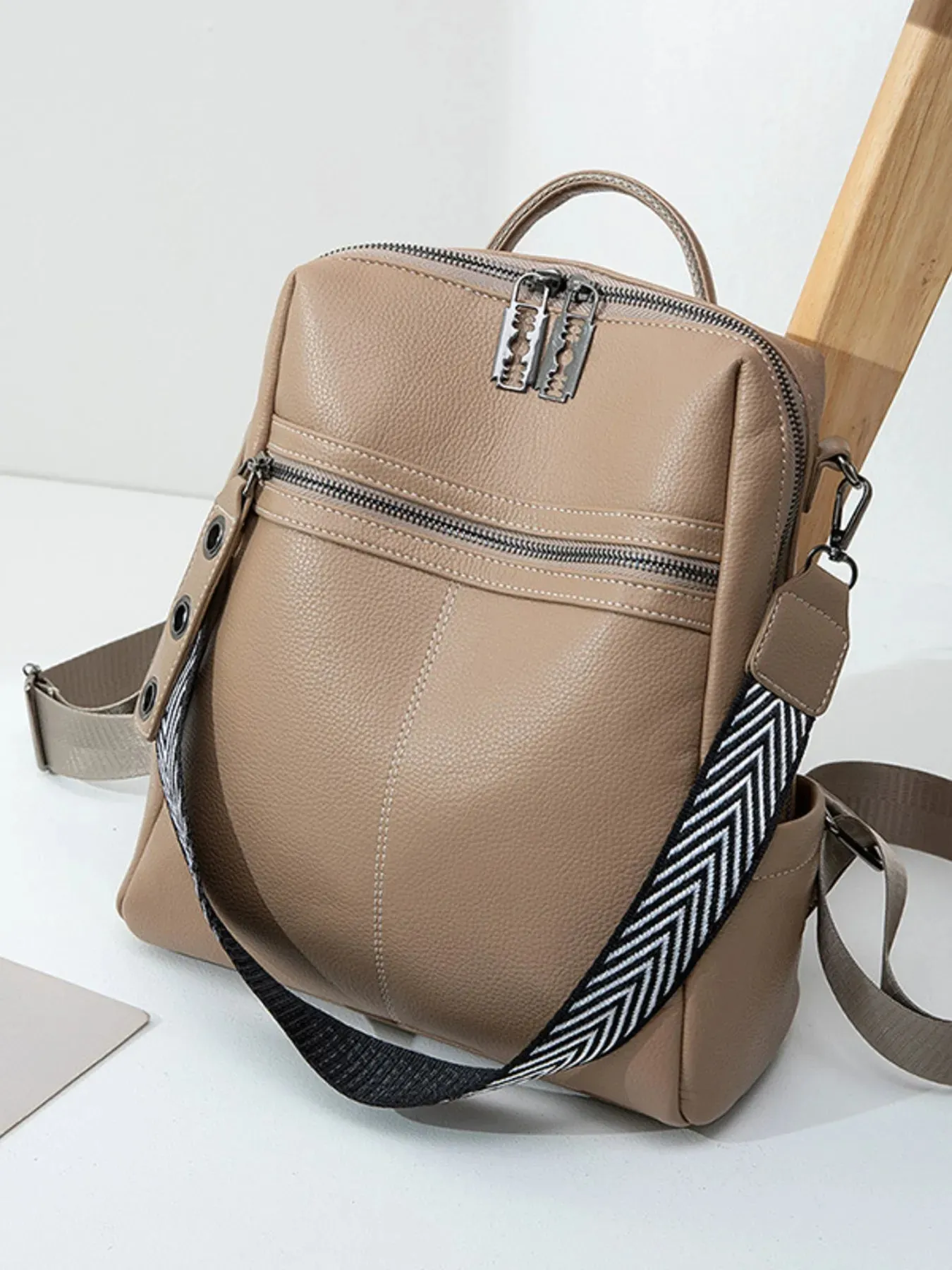 Leather Multi-Compartment Backpack Bag sold by Gigi Laurent product image thumbnail 3
