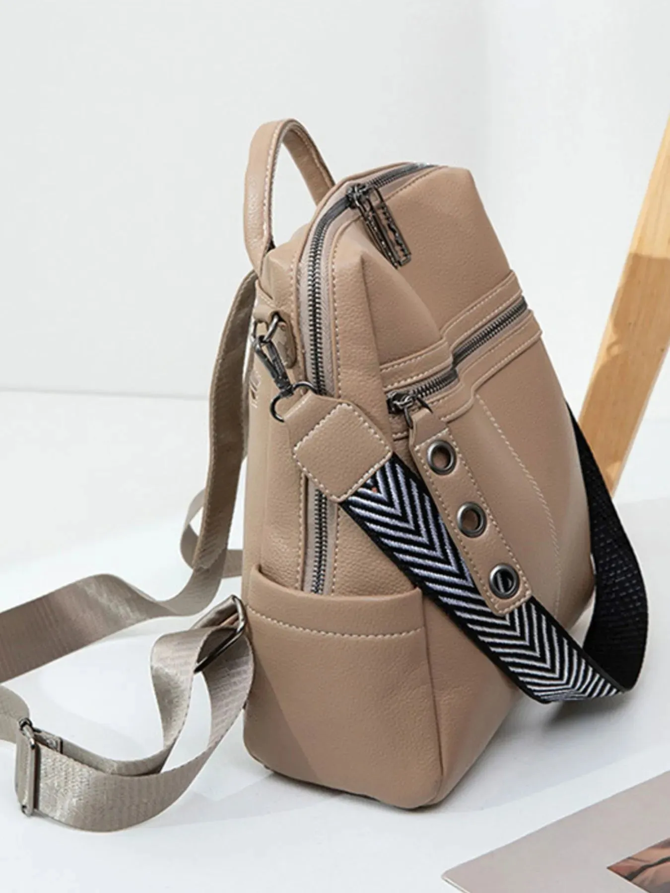 Leather Multi-Compartment Backpack Bag sold by Gigi Laurent product image thumbnail 5