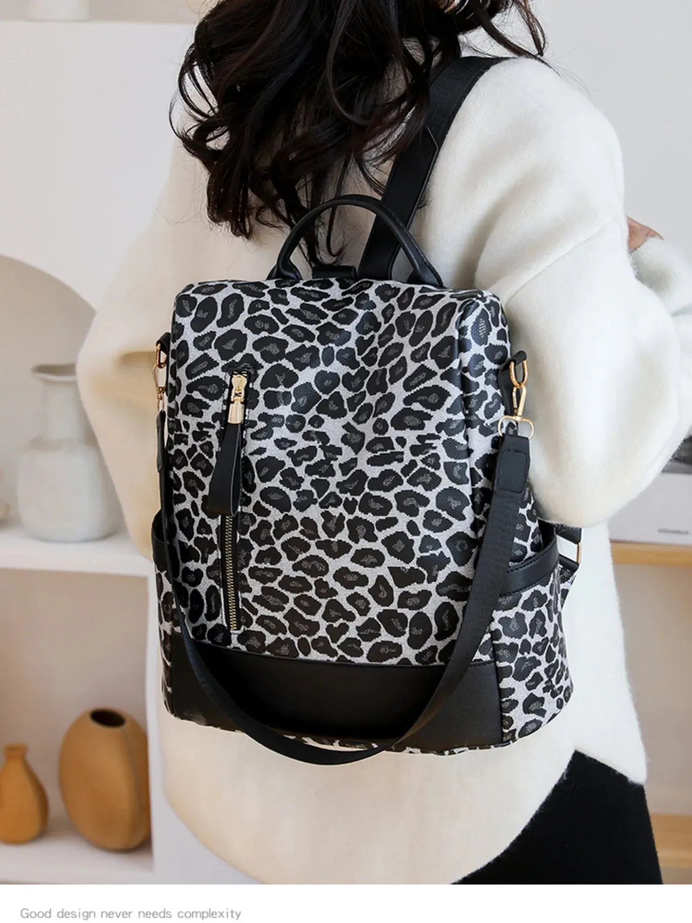 Leopard Print Backpack Bag sold by Gigi Laurent product image thumbnail 2
