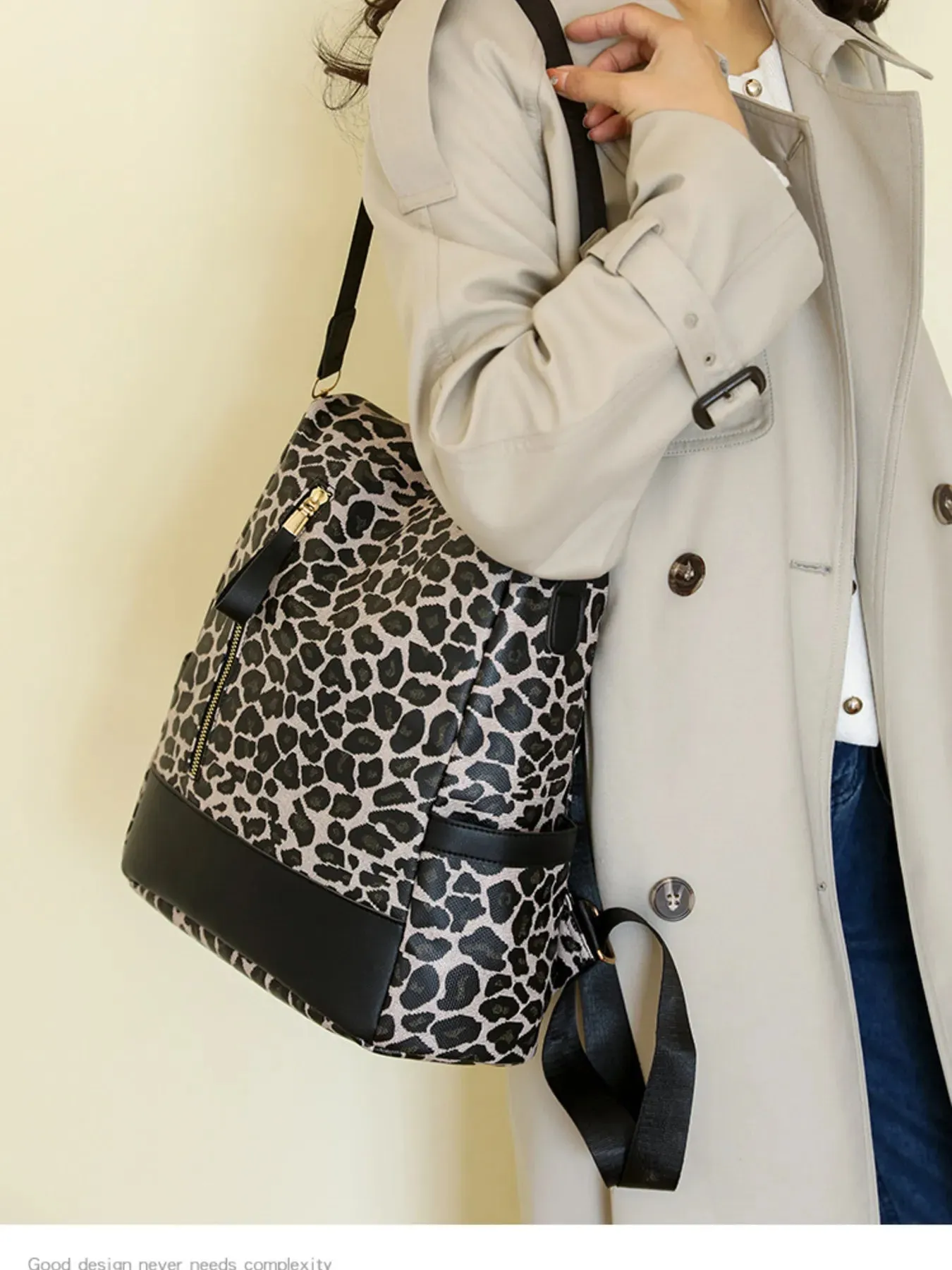 Leopard Print Backpack Bag sold by Gigi Laurent product image thumbnail 5