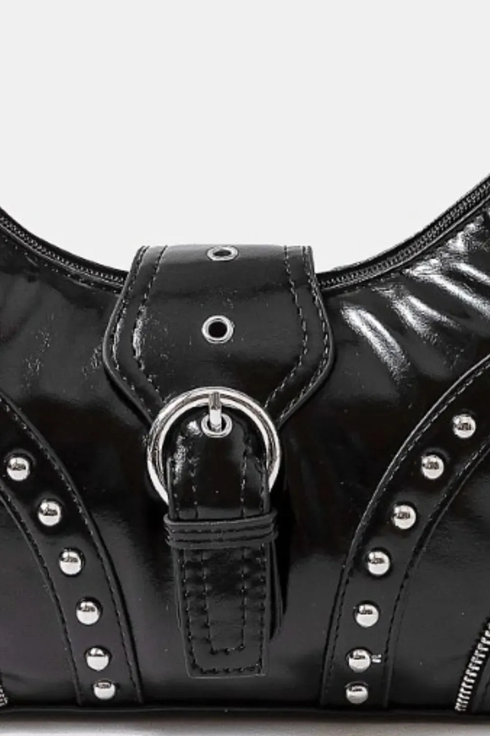 Fame Faux Leather Studded Trim Shoulder Bag sold by Gigi Laurent product image thumbnail 3