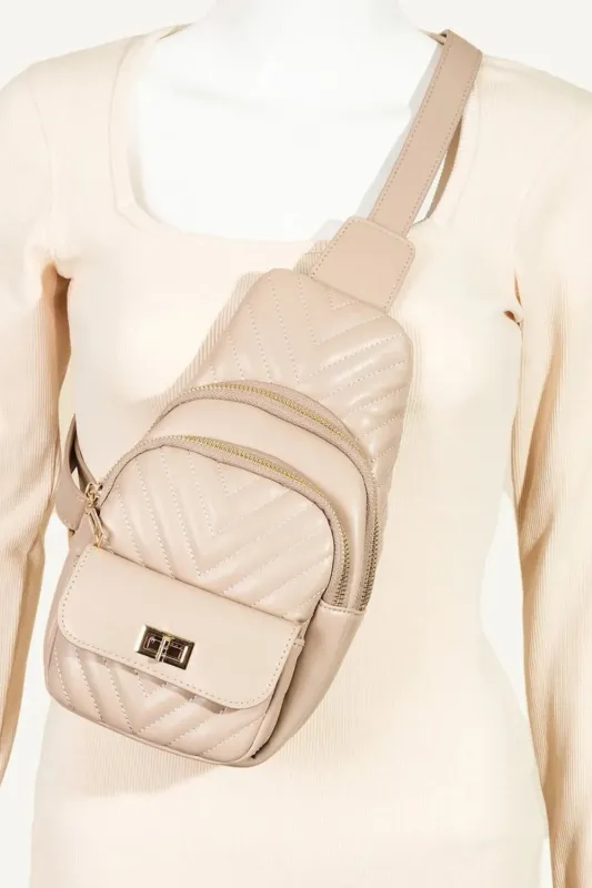 Fame Faux Leather Cushioned Sling Bag sold by Gigi Laurent