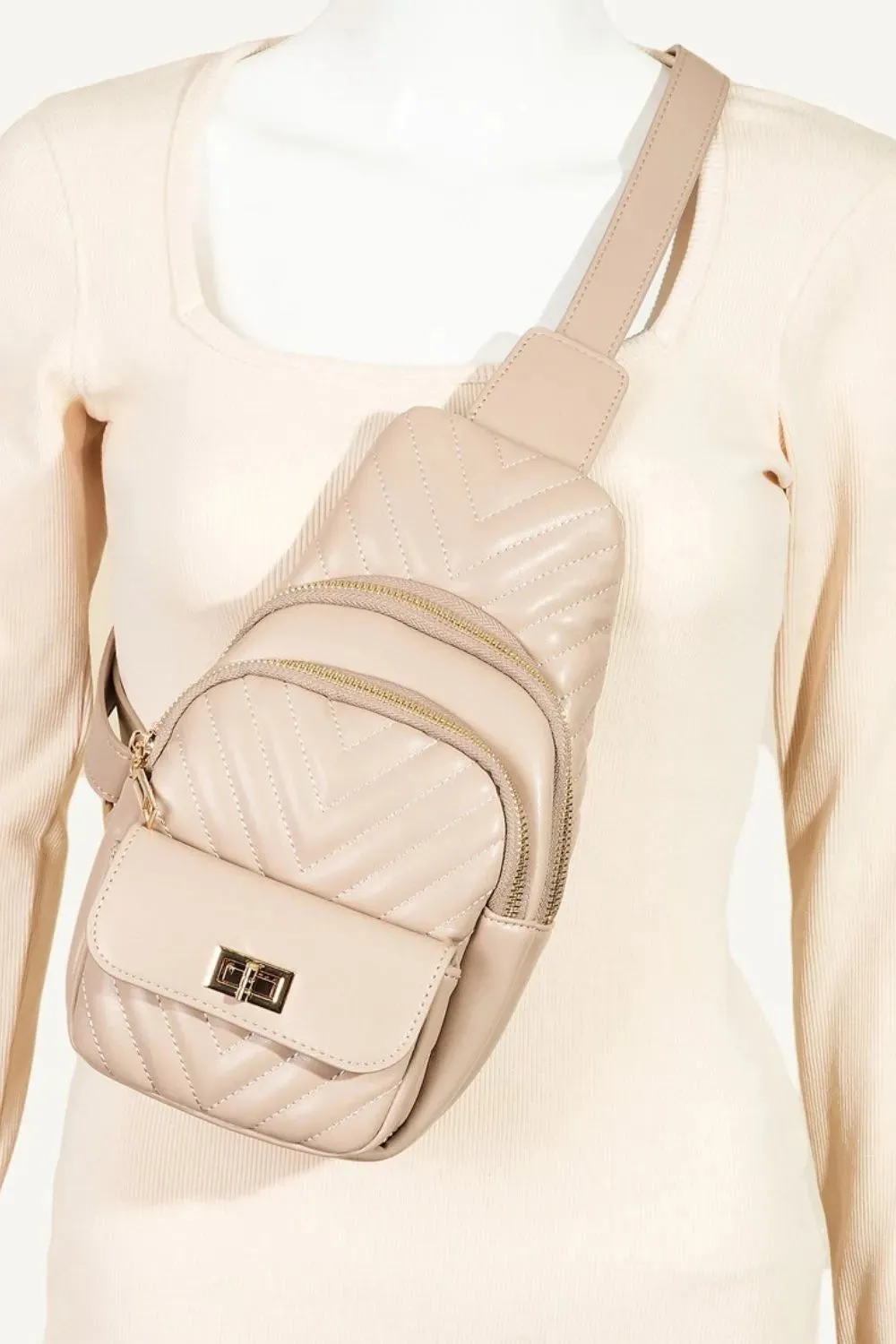 Fame Faux Leather Cushioned Sling Bag sold by Gigi Laurent