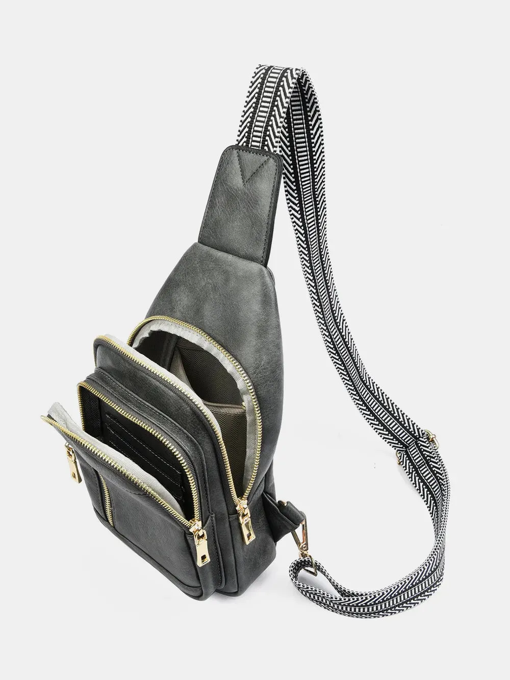 PU Leather Adjustable Strap Crossbody Bag sold by Gigi Laurent product image thumbnail 4
