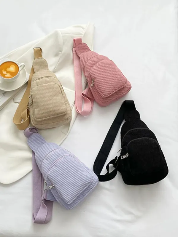 Corduroy Solid Color Crossbody Bag sold by Gigi Laurent