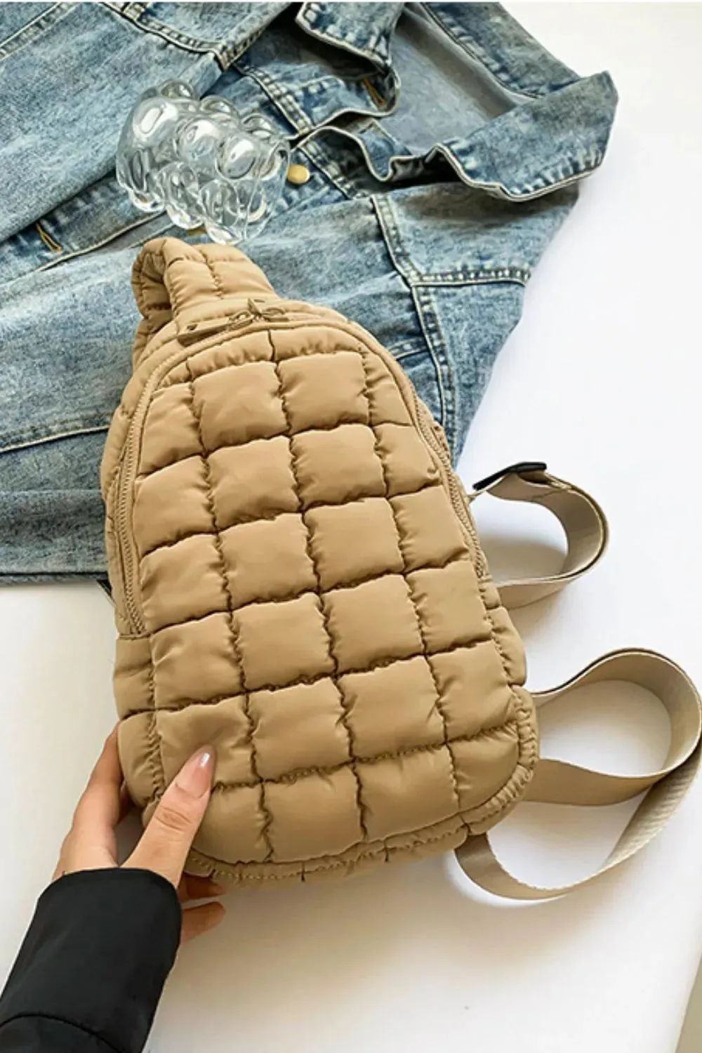 Quilted Nylon Crossbody Bag sold by Gigi Laurent product image thumbnail 5
