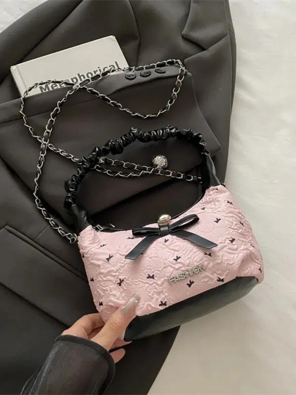 Bow Ruched Strap Crossbody Bag sold by Gigi Laurent