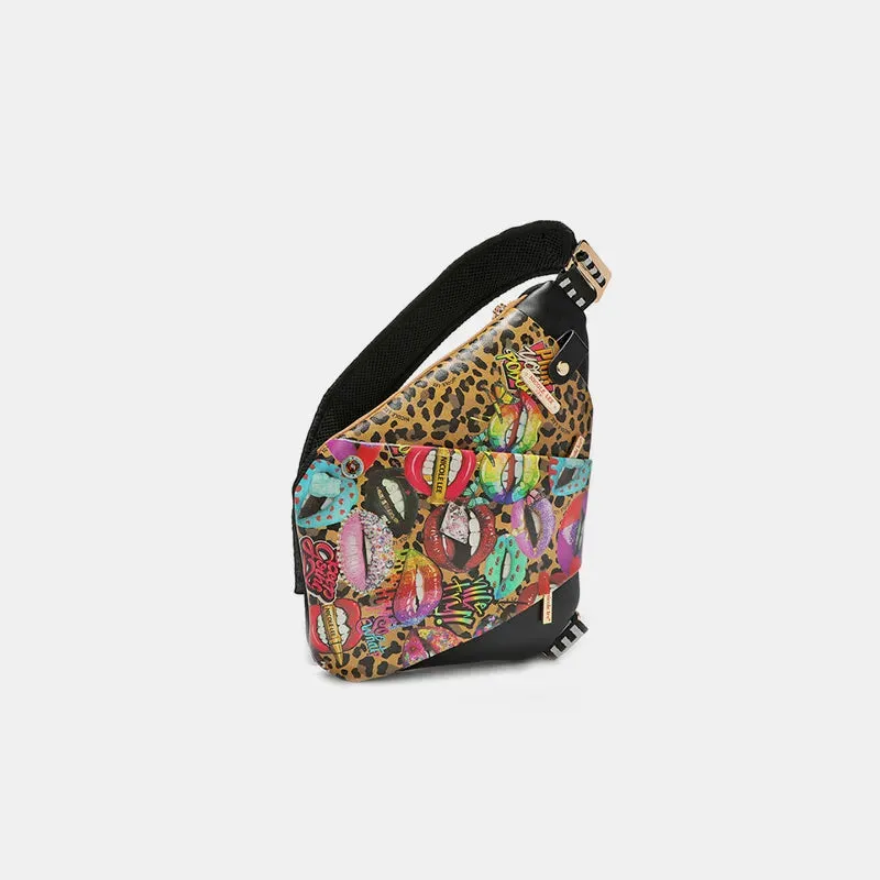Nicole Lee USA Vegan Leather Leopard & Lip Pattern Crossbody Bag sold by Gigi Laurent product image thumbnail 3