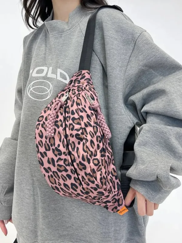Leopard Nylon Crossbody Bag sold by Gigi Laurent