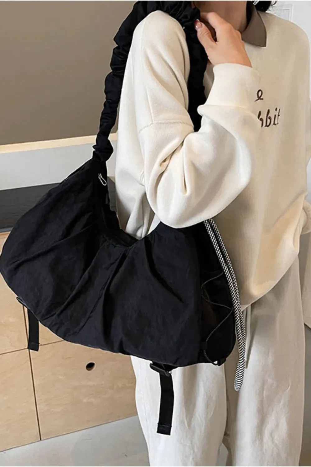 Drawstring Strap Ruched Crossbody Bag sold by Gigi Laurent product image thumbnail 2