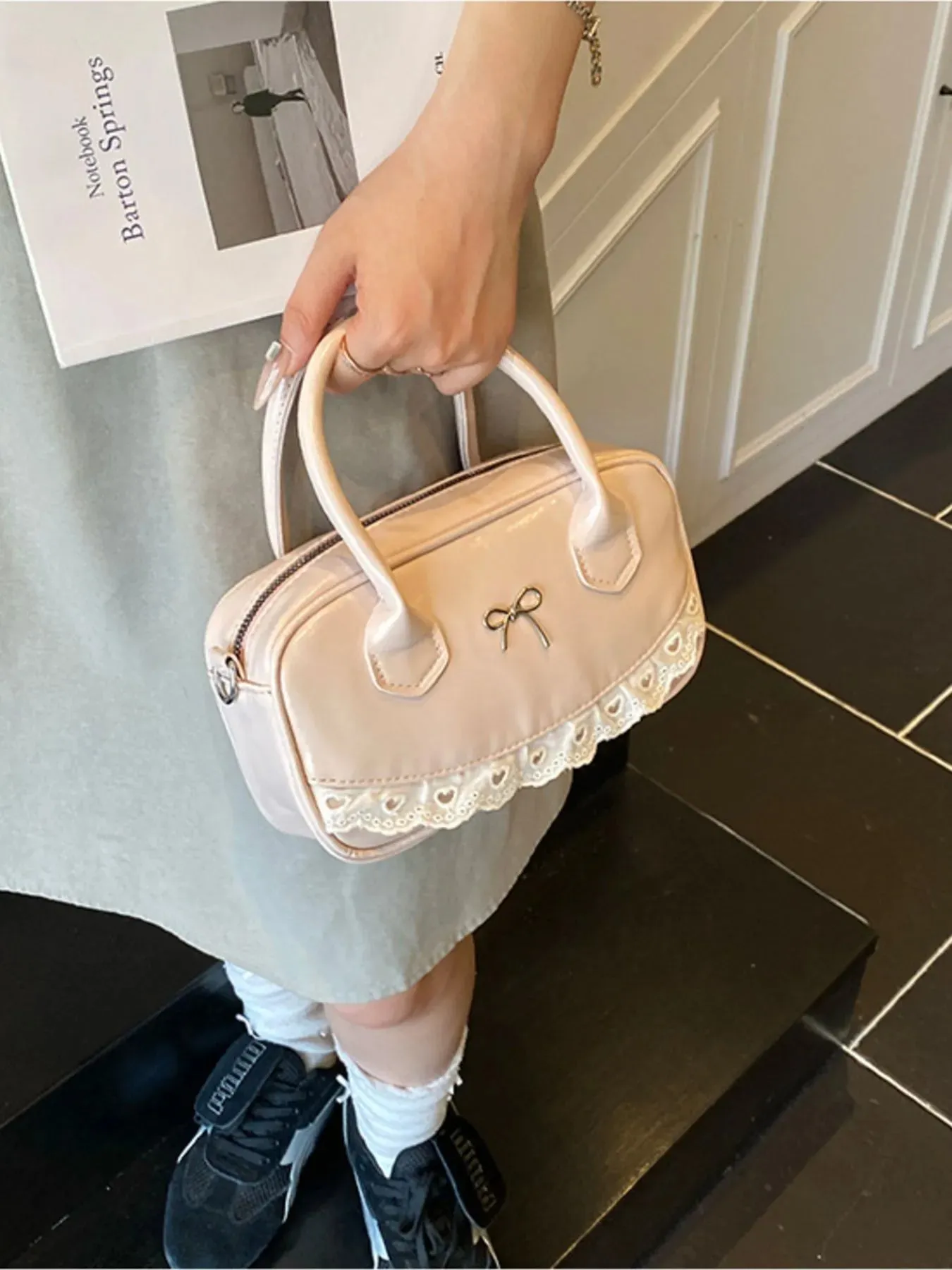 Lace Detail Bow Crossbody Bag sold by Gigi Laurent product image thumbnail 5