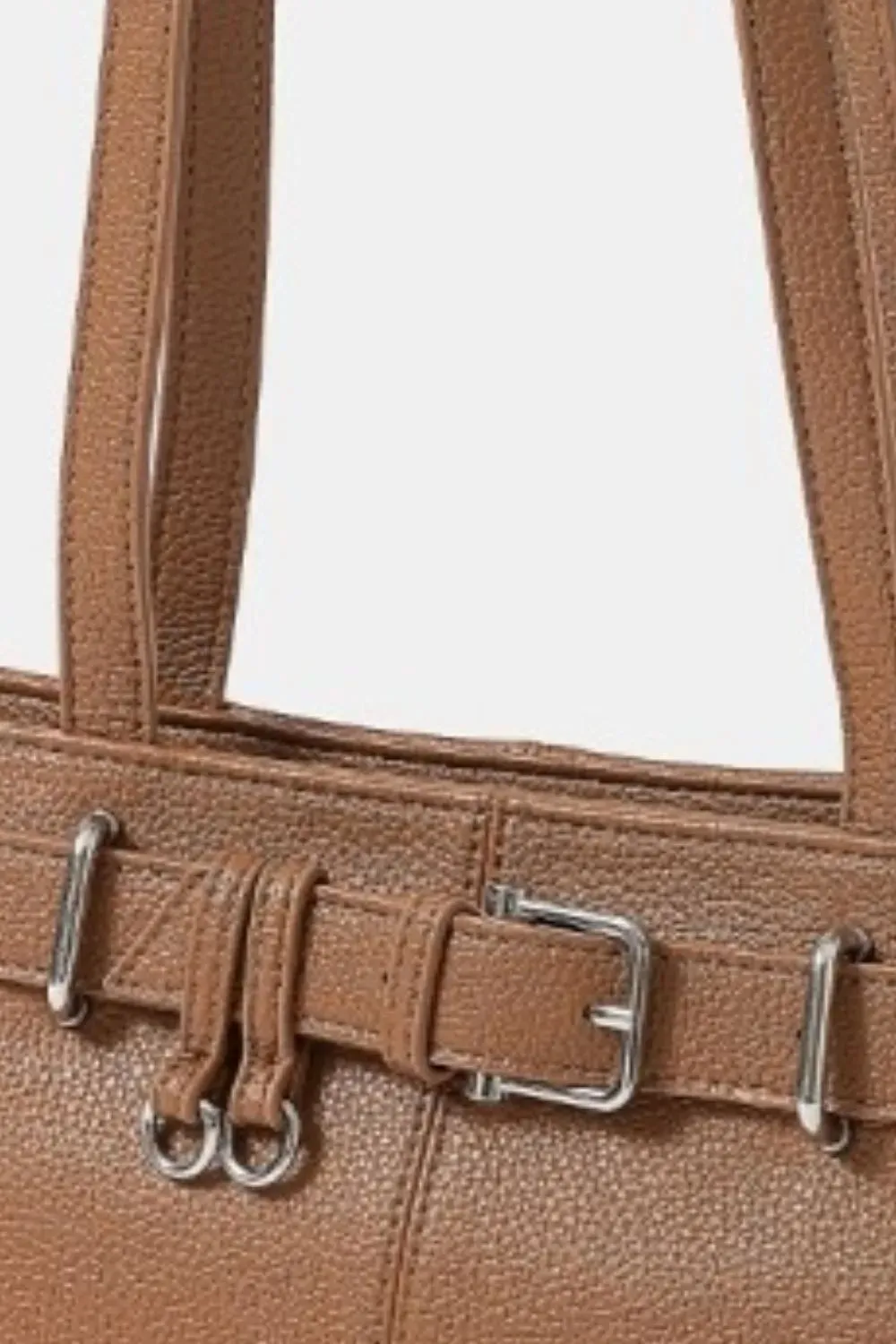Fame Belt Strap Textured Faux Leather Shoulder Bag sold by Gigi Laurent product image thumbnail 2