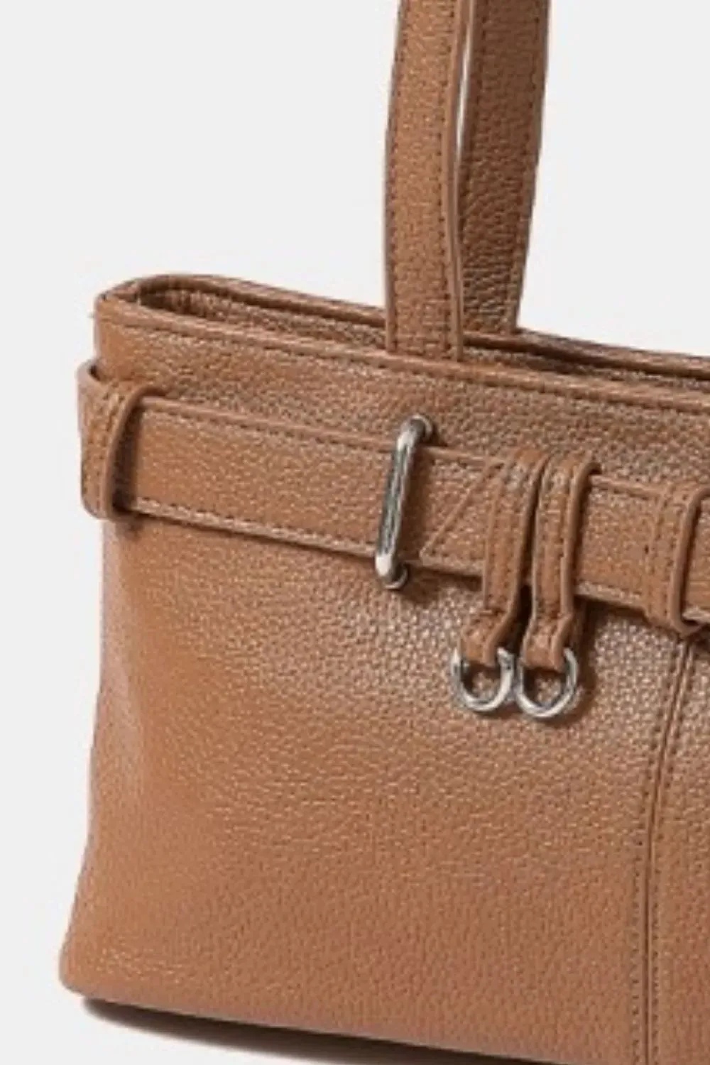 Fame Belt Strap Textured Faux Leather Shoulder Bag sold by Gigi Laurent product image thumbnail 3