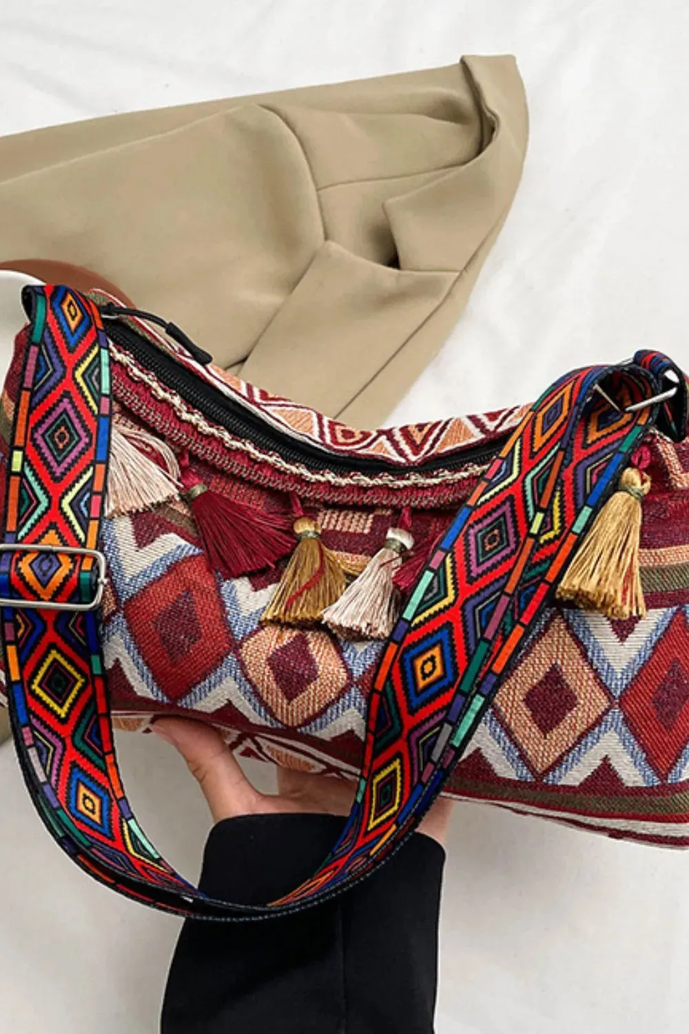 Tassel Adjustable Strap Shoulder Bag sold by Gigi Laurent product image thumbnail 2