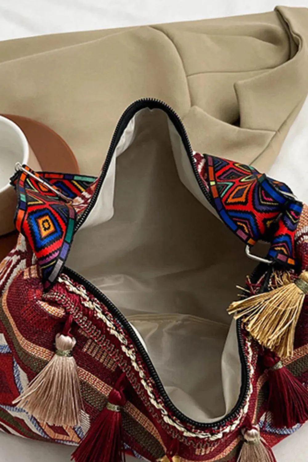 Tassel Adjustable Strap Shoulder Bag sold by Gigi Laurent product image thumbnail 3