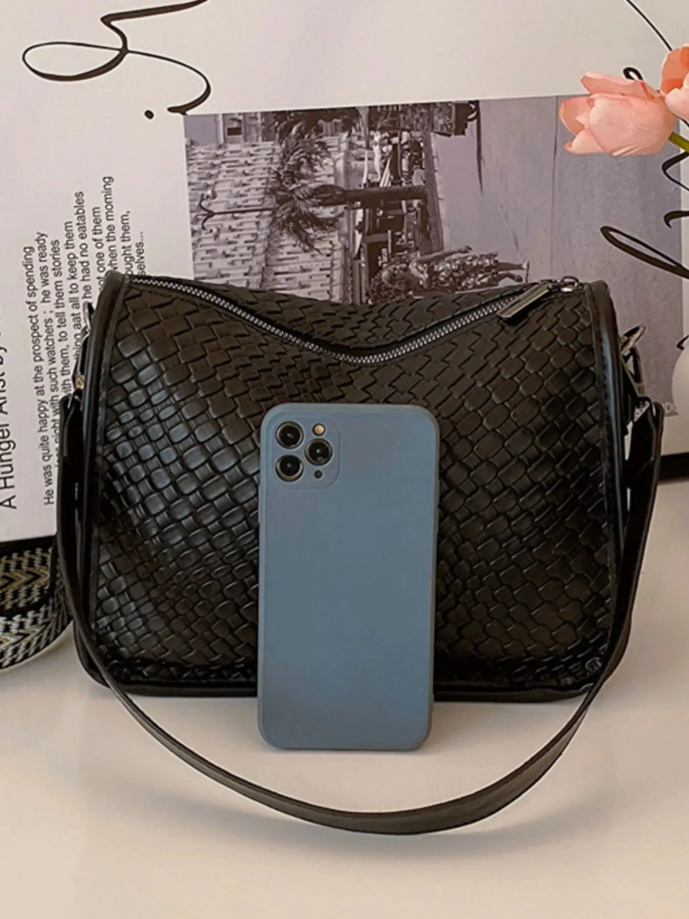 Textured Leather Shoulder Bag sold by Gigi Laurent product image thumbnail 3