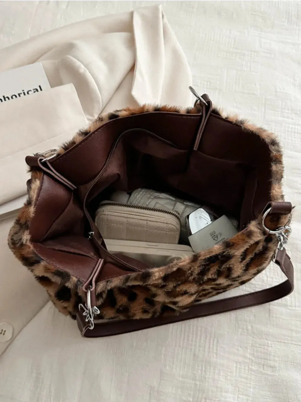 Faux Fur Leopard Shoulder Bag sold by Gigi Laurent product image thumbnail 2