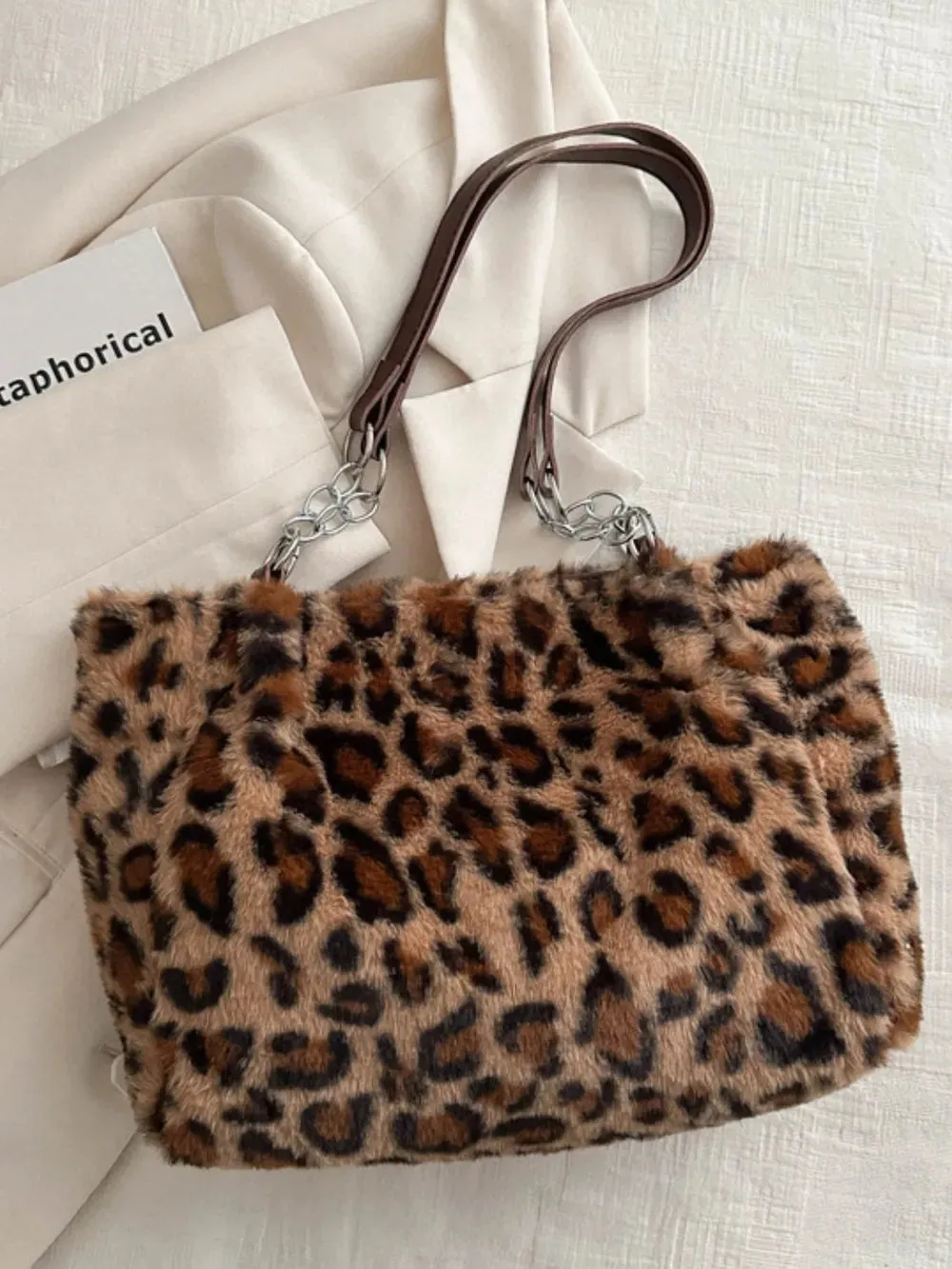 Faux Fur Leopard Shoulder Bag sold by Gigi Laurent product image thumbnail 3