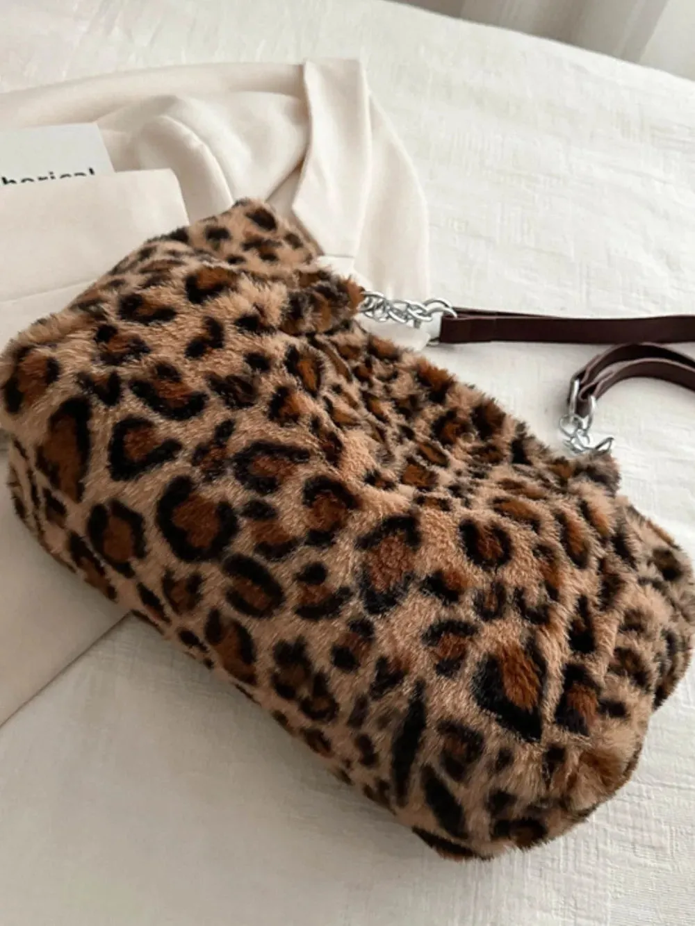 Faux Fur Leopard Shoulder Bag sold by Gigi Laurent product image thumbnail 4
