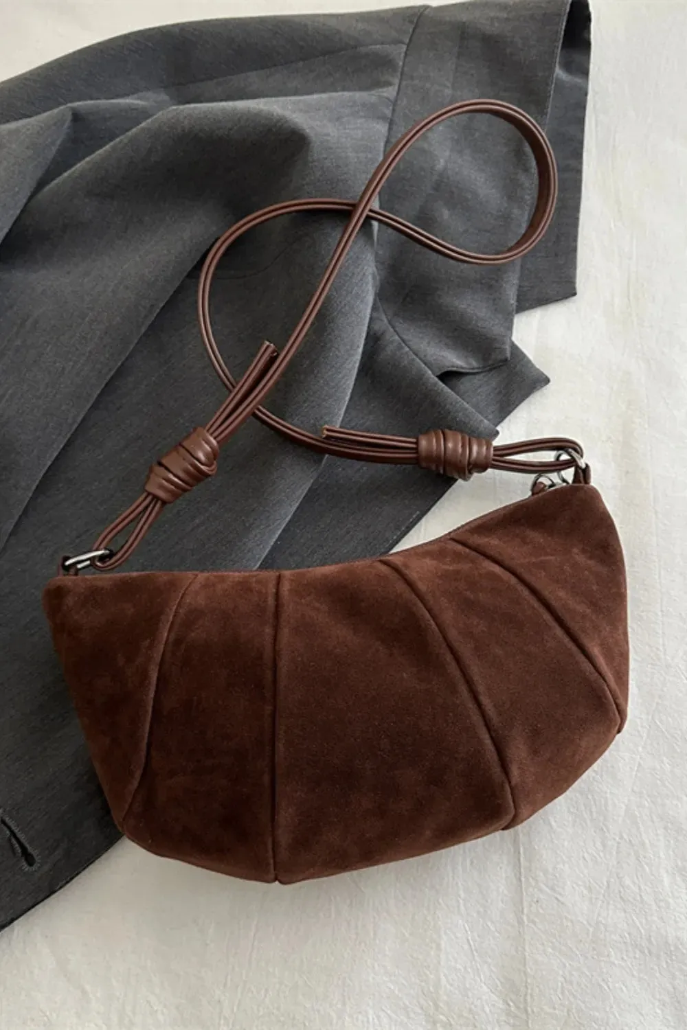 Suede Croissant Shape Shoulder Bag sold by Gigi Laurent product image thumbnail 4