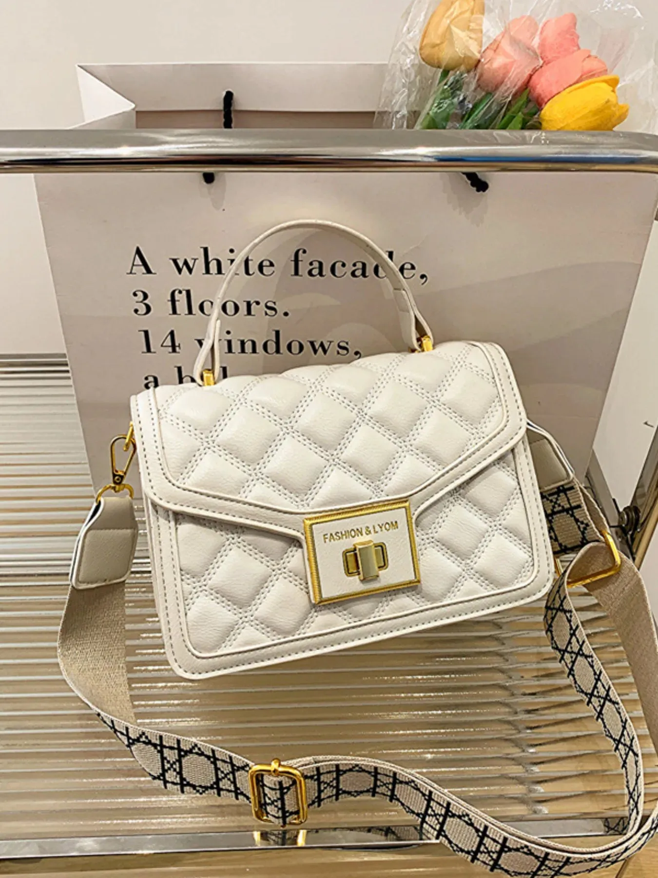 Quilted Adjustable Strap Shoulder Bag sold by Gigi Laurent product image thumbnail 3