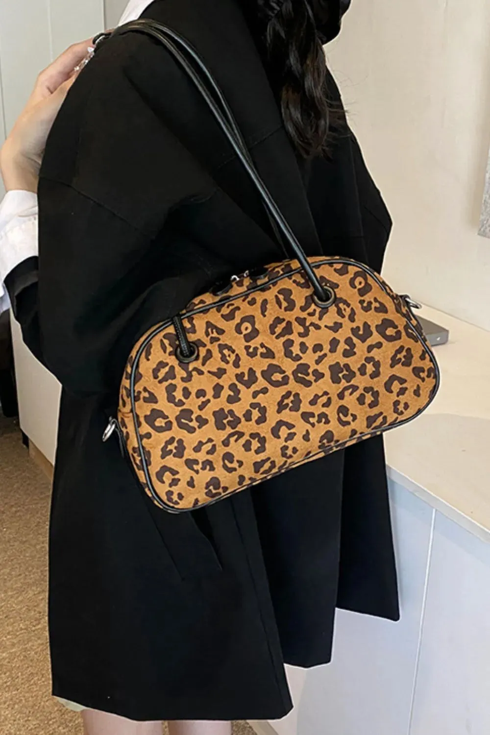 Leopard Suede Medium Shoulder Bag sold by Gigi Laurent product image thumbnail 4
