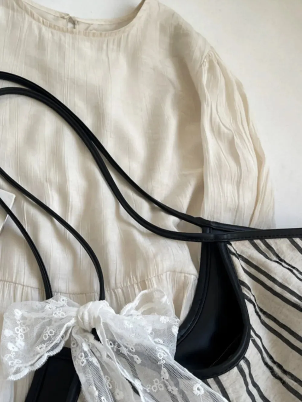 Striped Canvas Tote Bag sold by Gigi Laurent product image thumbnail 5