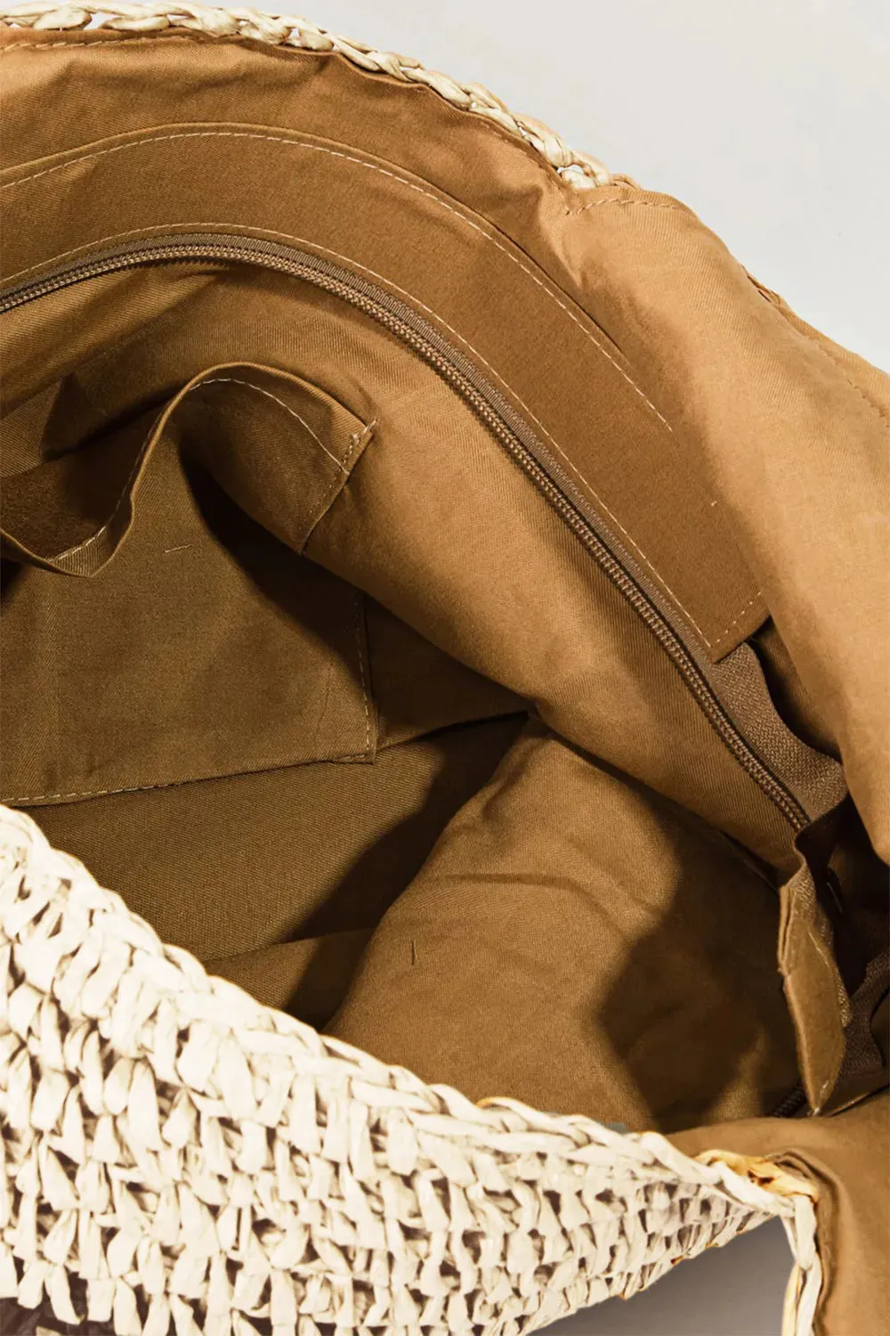 Fame Striped Straw Braided Tote Bag sold by Gigi Laurent product image thumbnail 4