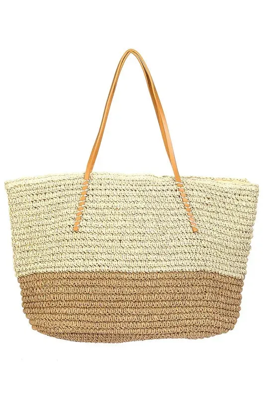 Fame Straw Braided Beach Tote Bag sold by Gigi Laurent product image thumbnail 2