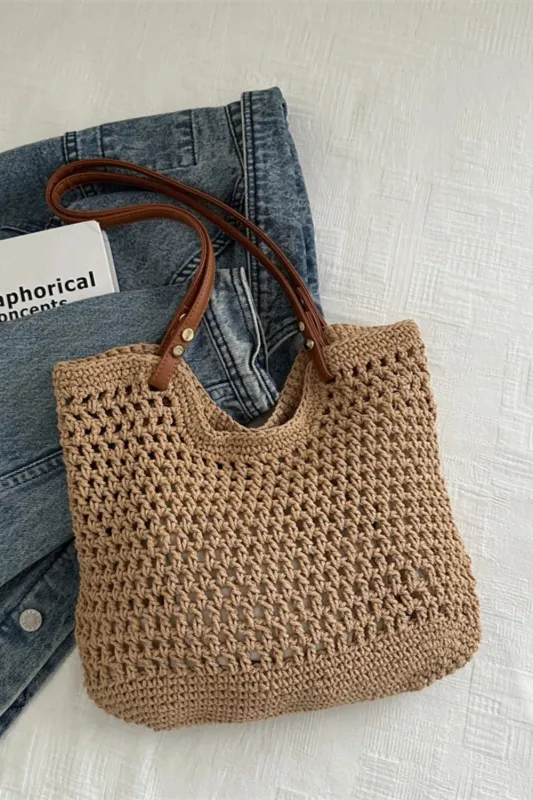 Openwork Woven Tote Bag sold by Gigi Laurent