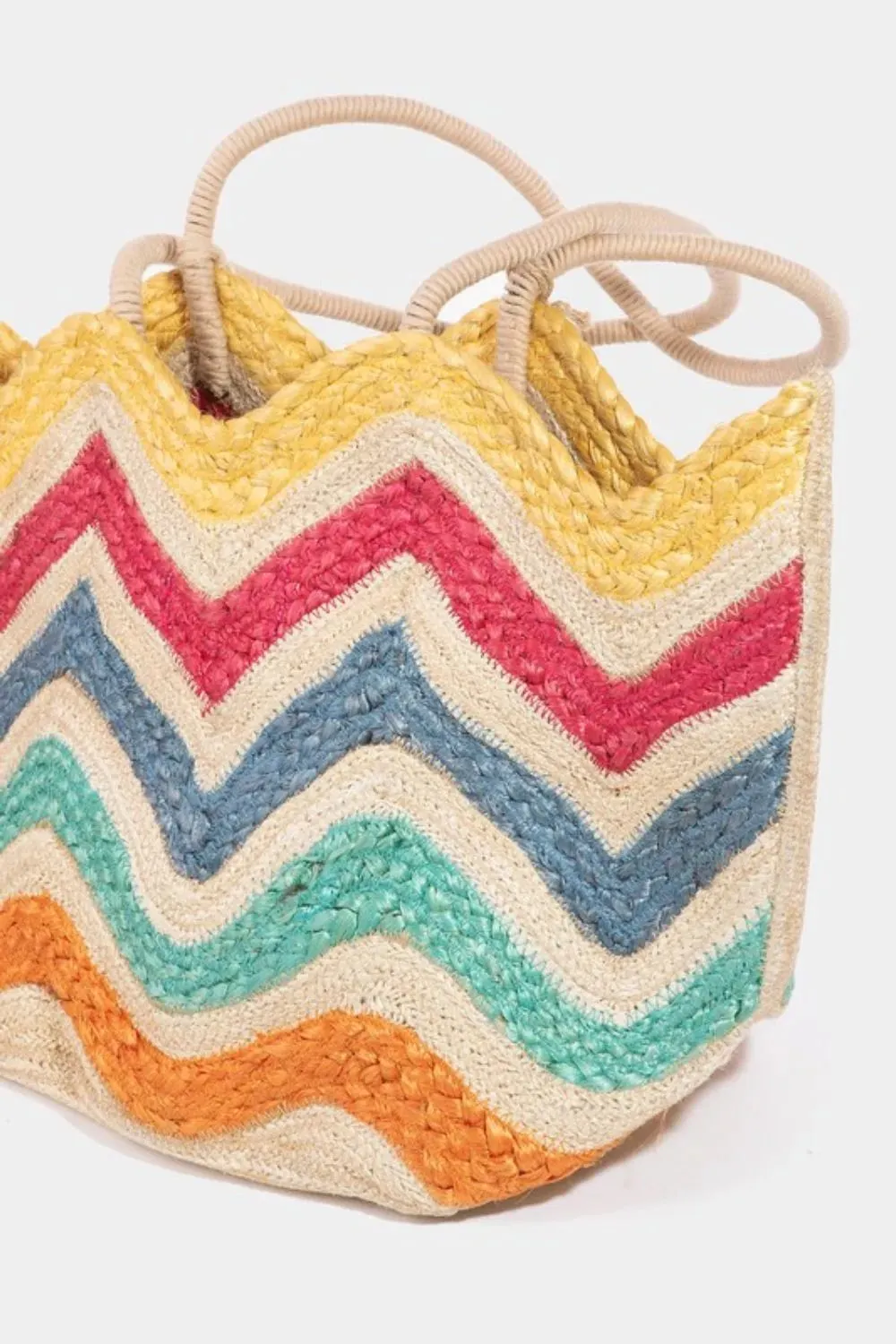 Fame Wavy Rainbow Straw Tote Bag sold by Gigi Laurent product image thumbnail 3