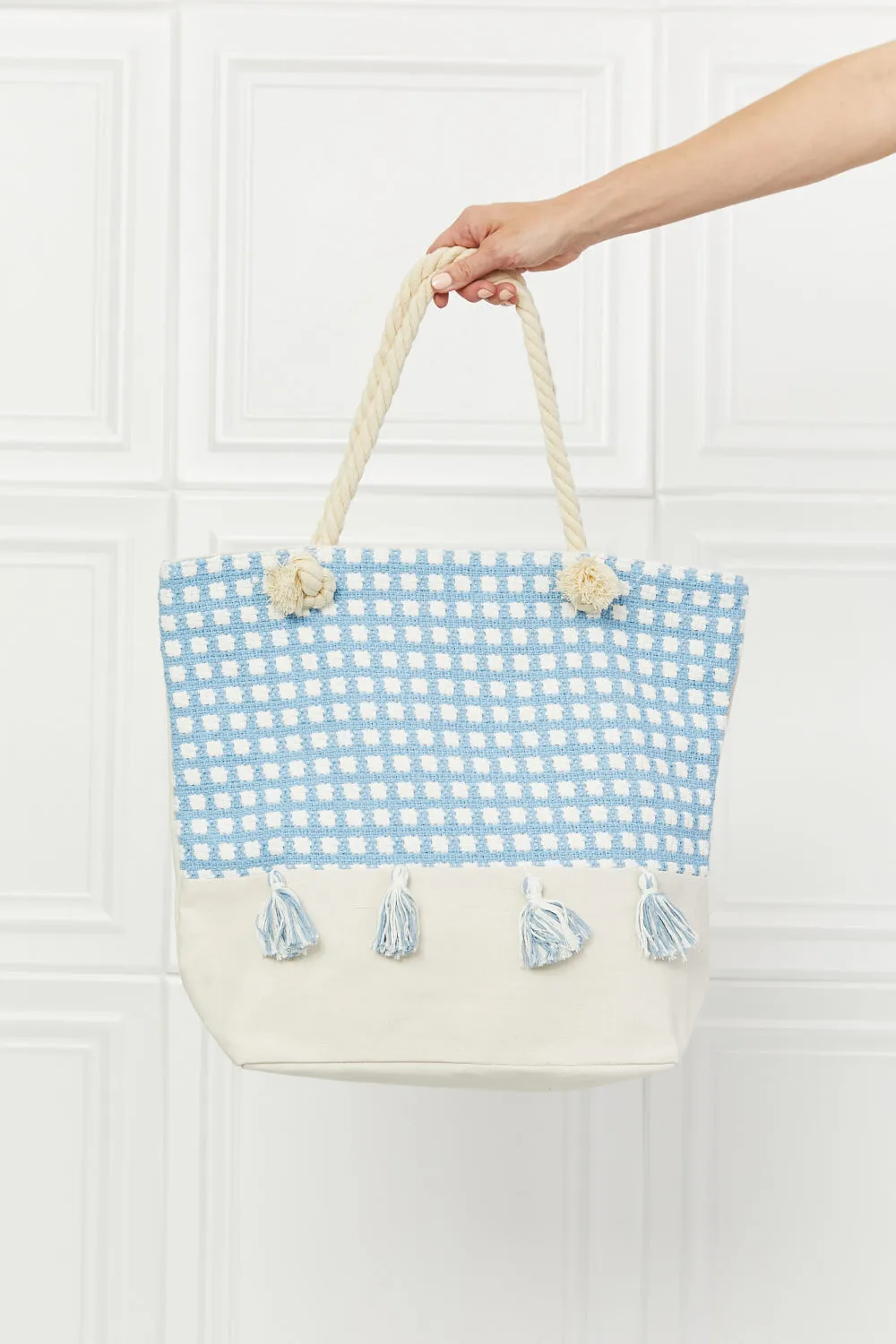 Justin Taylor Picnic Date Tassel Tote Bag sold by Gigi Laurent product image thumbnail 4