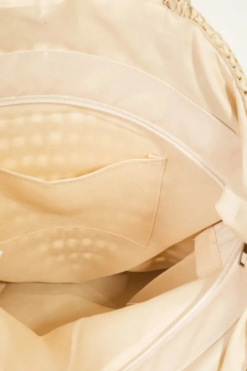 Fame Straw Braided Beach Tote Bag sold by Gigi Laurent product image thumbnail 2