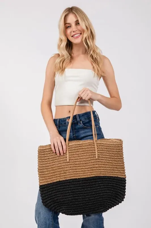 Fame Straw Braided Beach Tote Bag sold by Gigi Laurent product image thumbnail 3