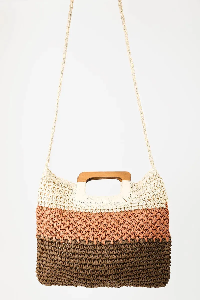 Fame Color Block Double-Use Braided Tote Bag sold by Gigi Laurent product image thumbnail 2