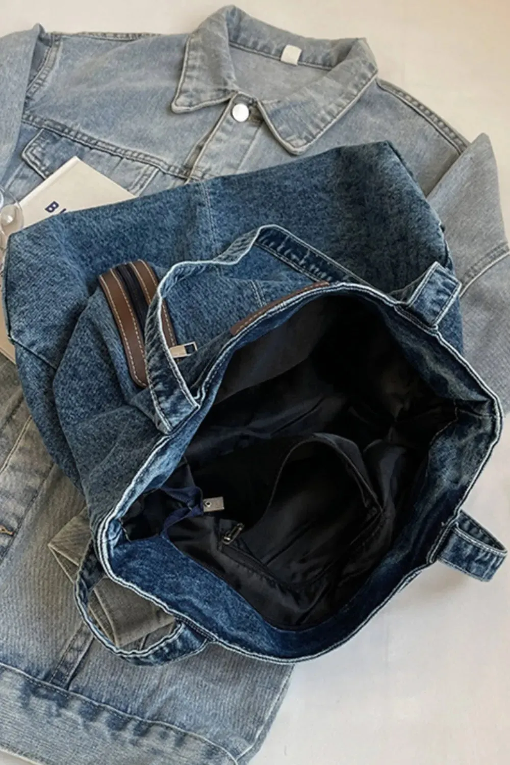 Medium Denim Tote Bag sold by Gigi Laurent product image thumbnail 3