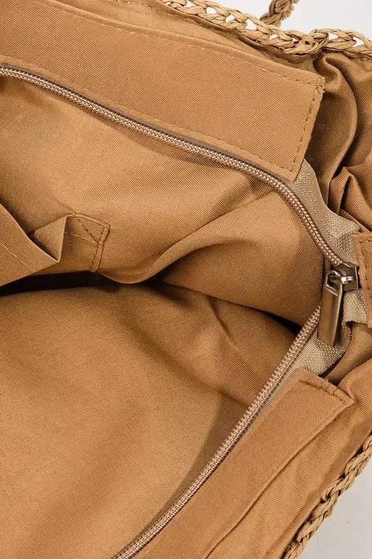 Fame Square Braided Pattern Tote Bag sold by Gigi Laurent product image thumbnail 2