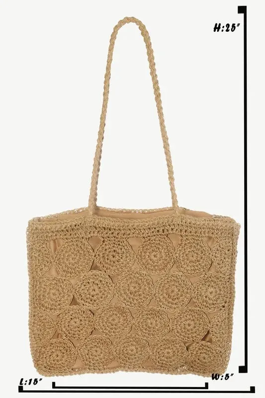 Fame Square Braided Pattern Tote Bag sold by Gigi Laurent product image thumbnail 4