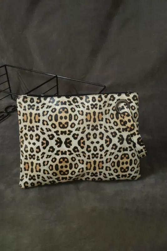 Leopard PU Leather Clutch sold by Gigi Laurent