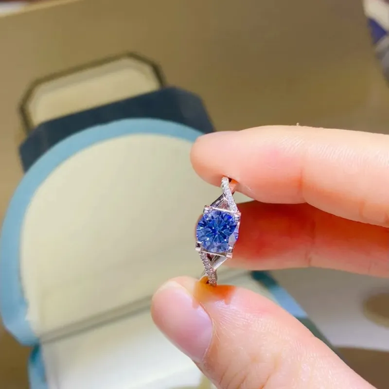 1 Carat Moissanite Crisscross 925 Sterling Silver Ring sold by Gigi Laurent