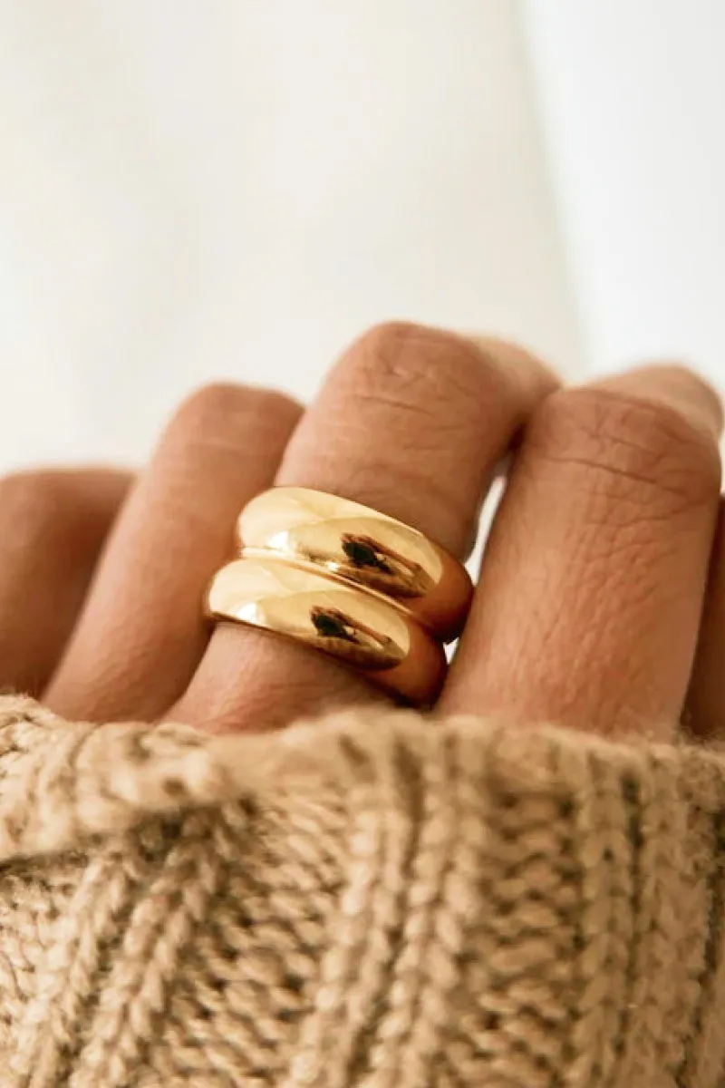 Gold Double Ridge Ring sold by Gigi Laurent product image thumbnail 5